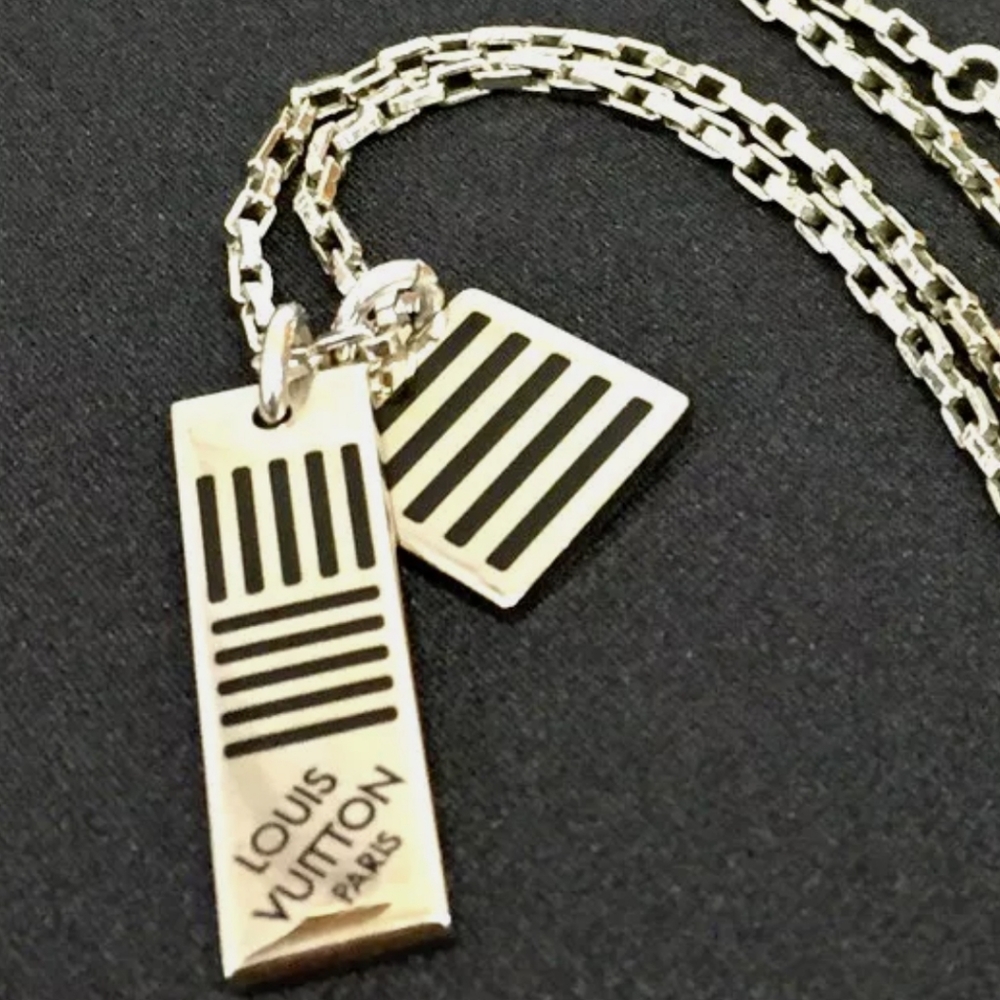 LOUIS VUITTON COLLIER DAMIER COLORS BLACK NECKLACE/E2525 - Picture 2 of 9